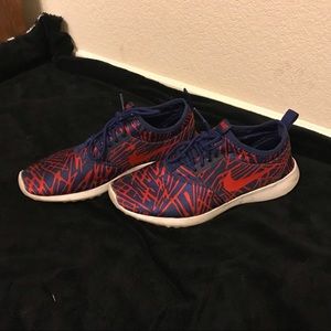 Red and Navy Nike Slip On Tennis Shoes